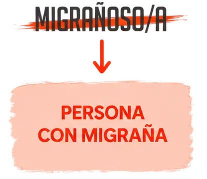 Evitar "Migrañoso/a" decir "Persona con migraña"